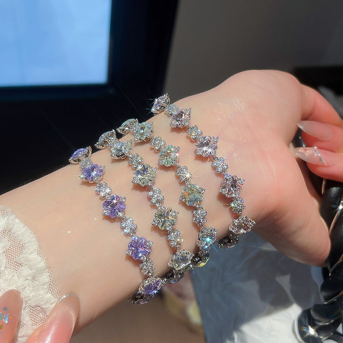 Wholesale Floral Rhinestone Inlaid Bracelet Fashion Jewelry Accessory