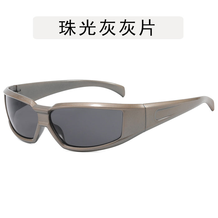 Wholesale Outdoor sports narrow frame sunglasses cycling curved small box fashionable sunglasses