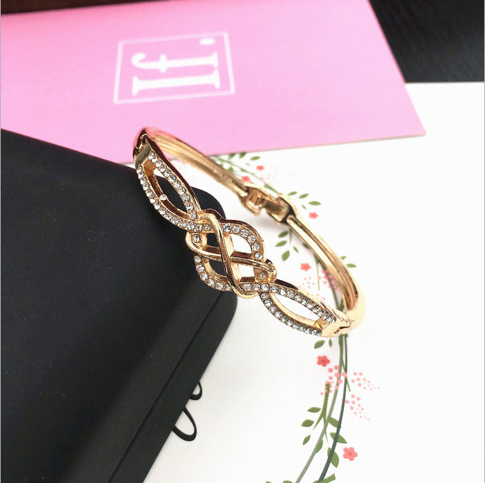 Wholesale  flash rhinestone bracelet women's gold-plated crystal