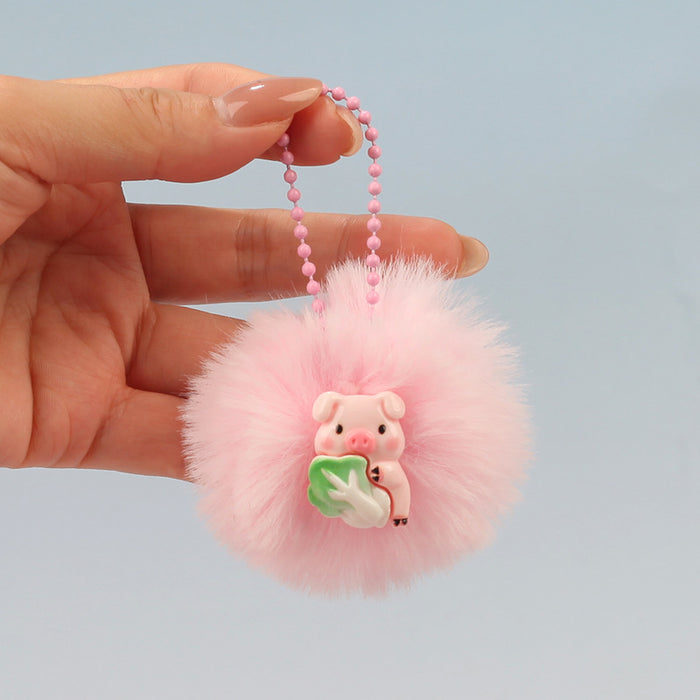 Wholesale Cabbage Pink Pig Plush Keychain Bag Charm Chic Fashion Accessory Gift For Boutique Resale