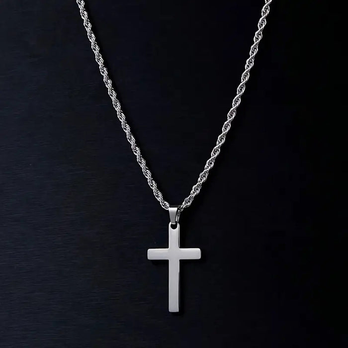 Wholesale Stainless steel smooth cross titanium steel necklace solid color accessories collarbone chain