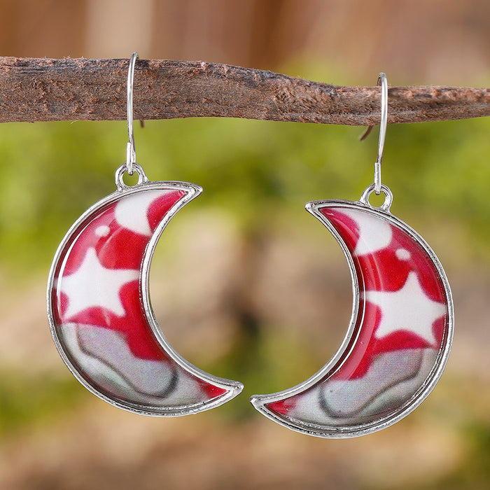 Wholesale Retro geometric star and moon pendant earrings niche advanced all-match earrings