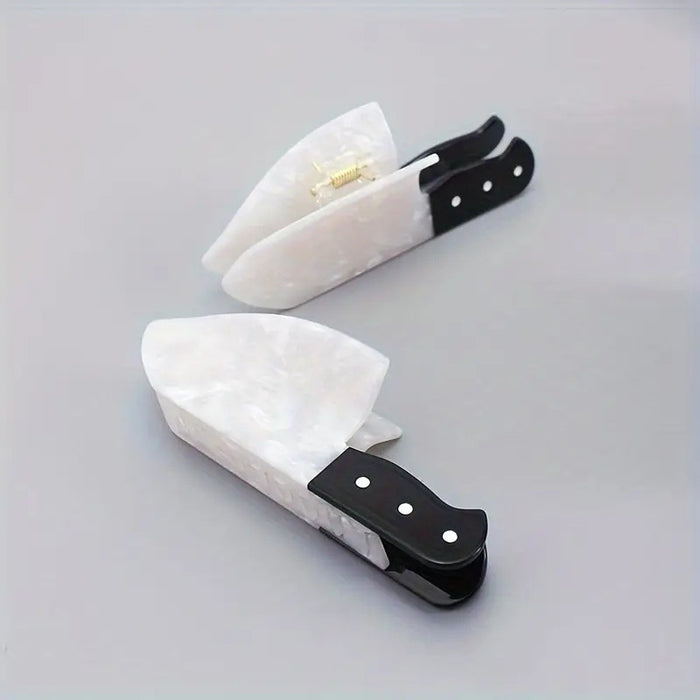 Wholesale Personalized simulation knife clip fun half-hair shark clip punk style ponytail clip  hairpin headdress