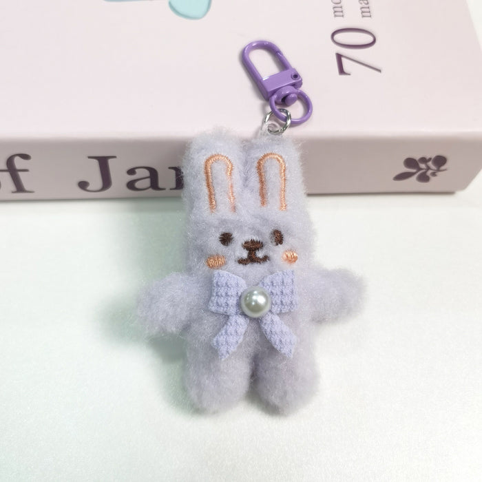 Wholesale Cartoon Plush Bunny Door Buckle Key Chain Cute Rabbit Backpack School Bag Student Gift Pendant
