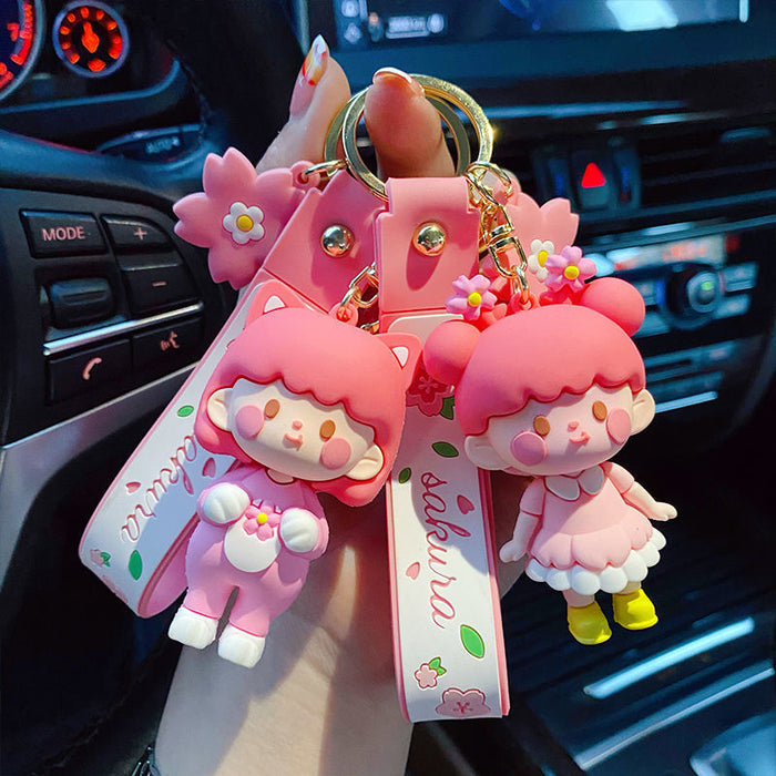Wholesale Cherry Blossom Girl Keychain