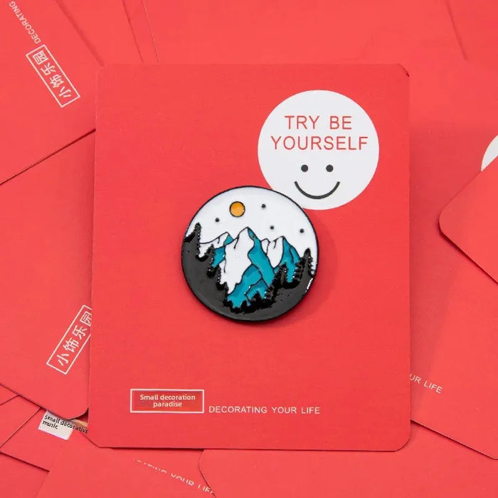 Wholesale Iceberg Sun Moon Brooch Couple's Badge Collection Collar Decoration Backpack Pendant Clothing Corner Fixing