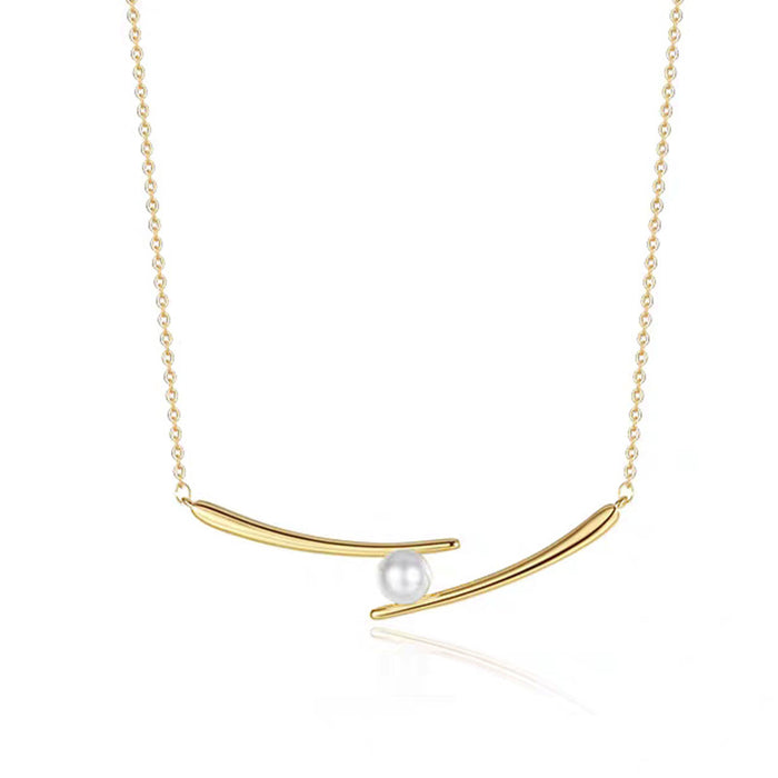 Wholesale Cross pearl necklace, light luxury, niche, high-end, collarbone chain