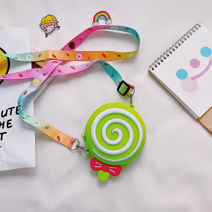 Wholesale Light Green Anime Cartoon Silicone Coin Purse with Bow Cute Gift