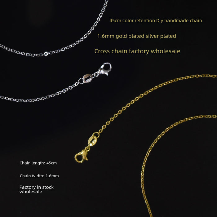 Wholesale DIY making of gold chain, gold-plated chain, color preserving matching chain, handmade necklace for women