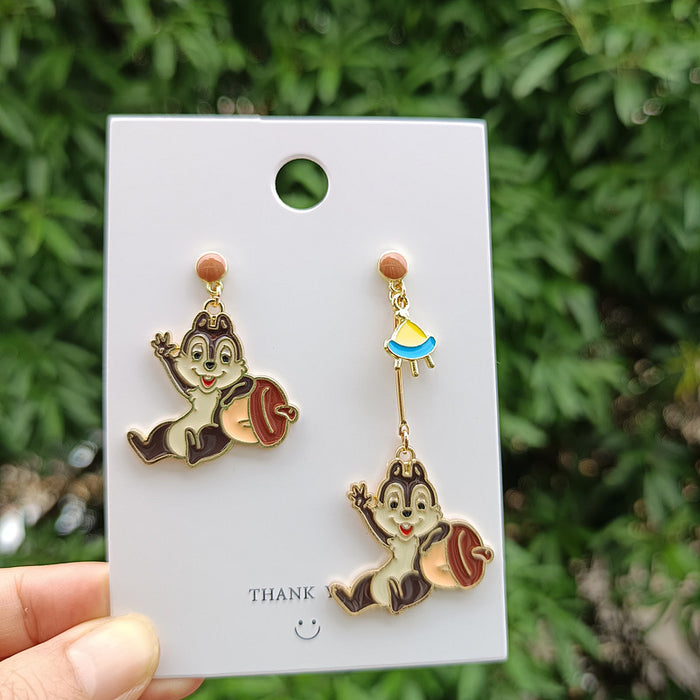 Wholesale Cartoon Alloy Asymmetric Heart Earrings JDC-ES-Xingj057