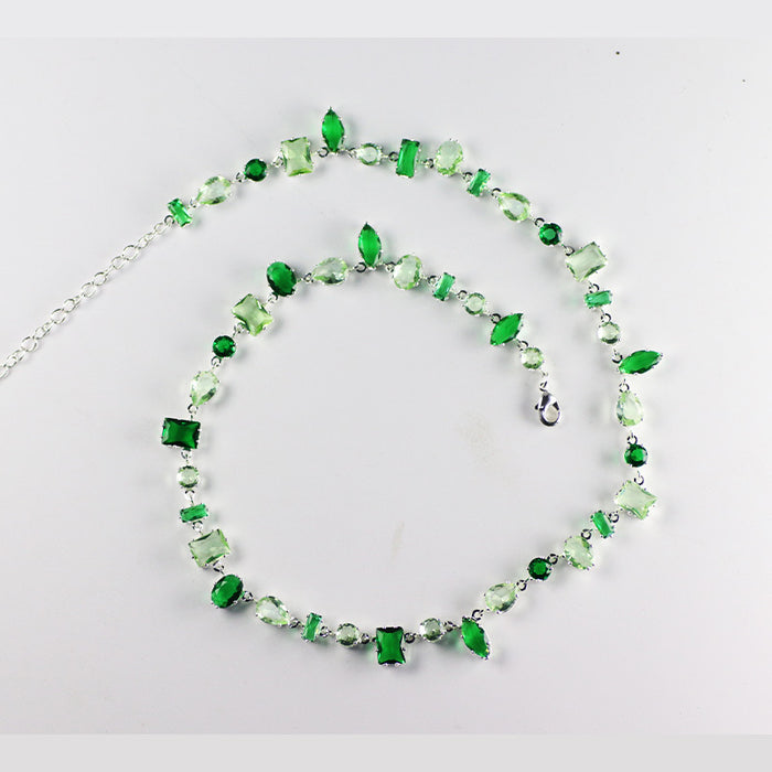 Wholesale Oval Zircon Bracelet for Women,  Emerald Streamer Crystal Candy Bracelet