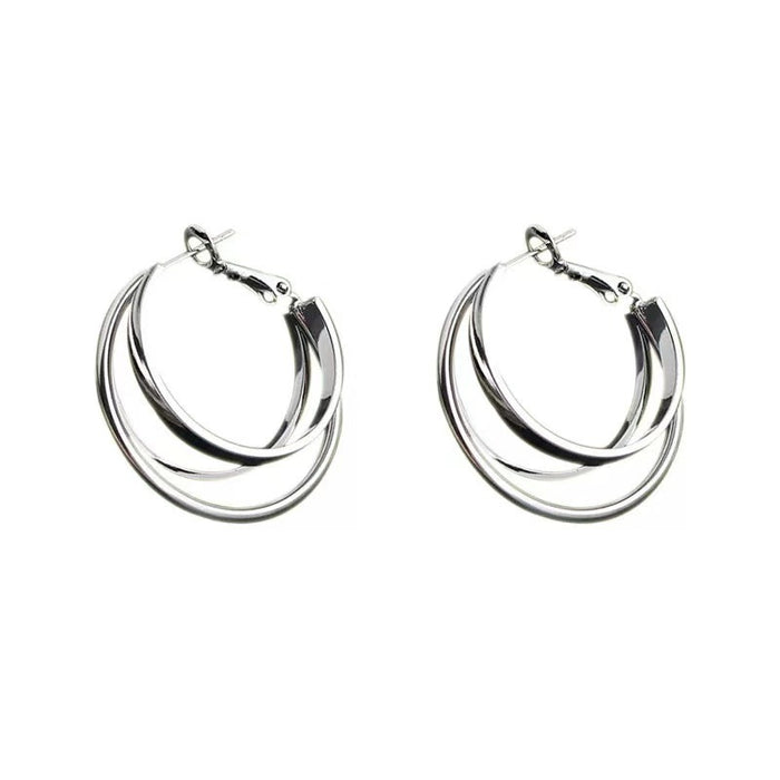 Wholesale New Fashionable Simple Multi layer Versatile Earrings with Light Luxury Style Earrings, Niche High end Design Earrings