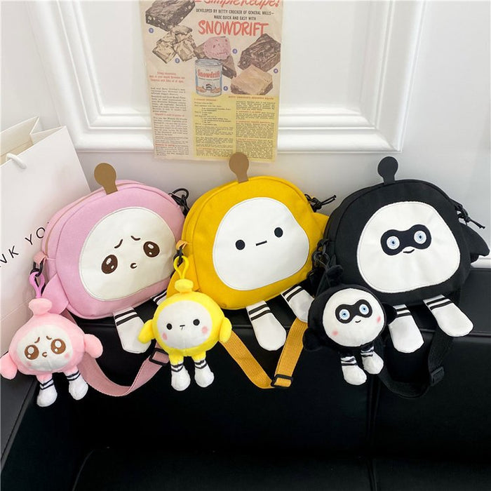 Wholesale New Cute Cartoon Egg Party Canvas Bags Japanese Girls' Casual and Stylish Single Shoulder Backpacks JDC-SD-YT006