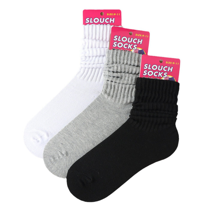 Wholesale Women's solid color socks, mid tube socks, pile socks