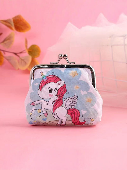 Wholesale Cartoon Unicorn PVC Coin Purse Snap Wallet Pink Flower Boutique Resale MOQ≥2