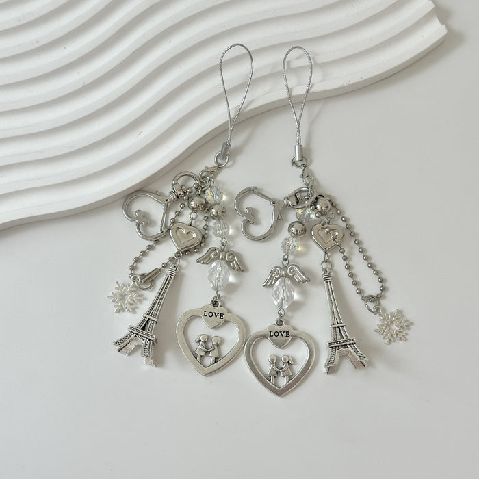 Wholesale Peach Heart Keychain Women's Exquisite Love Key Pendant  Bag Hanging Accessories