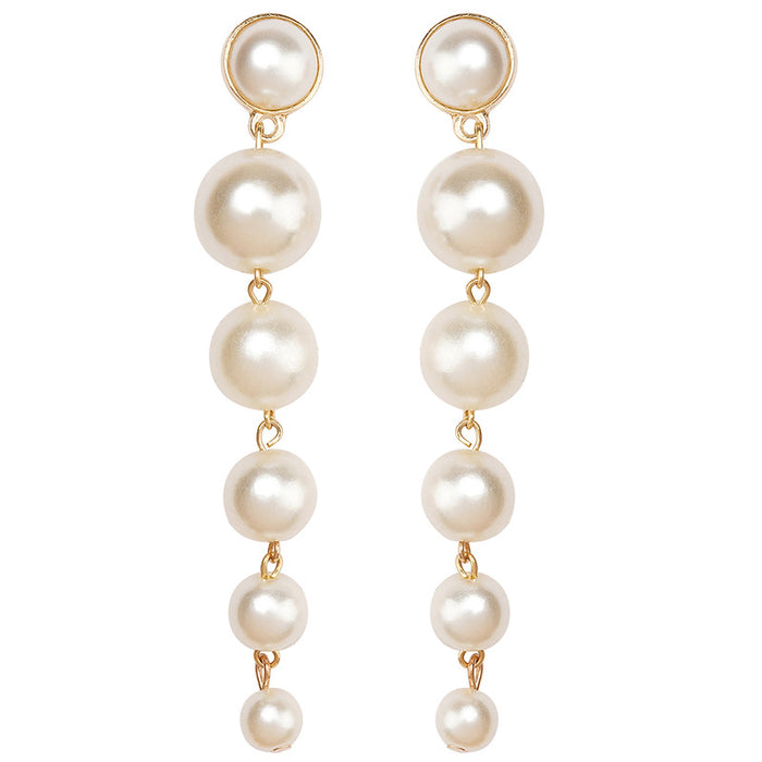 Wholesale  Tassel Pearl Earrings Women's All-match Fashion Pearl Tassel Earrings Ear Jewelry