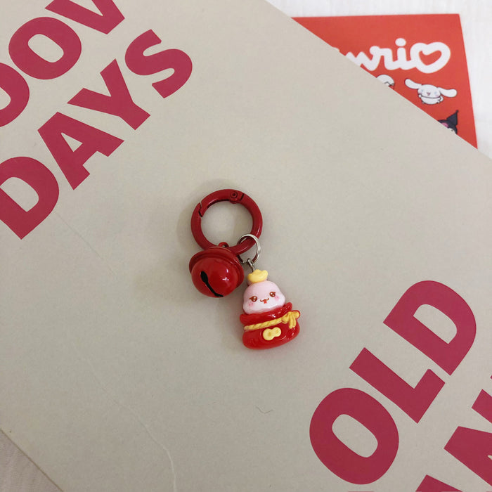 Wholesale Circle Button Cute Cartoon Student Backpack Keychain Car Couple Key Pendant