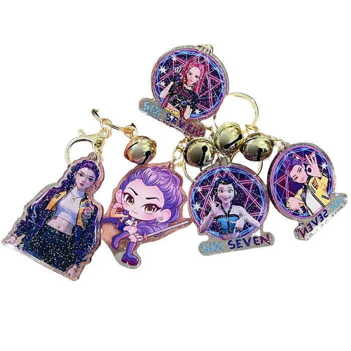 Wholesale 5 PCS KPOP Cute Cartoon Double-Sided Acrylic Keychains
