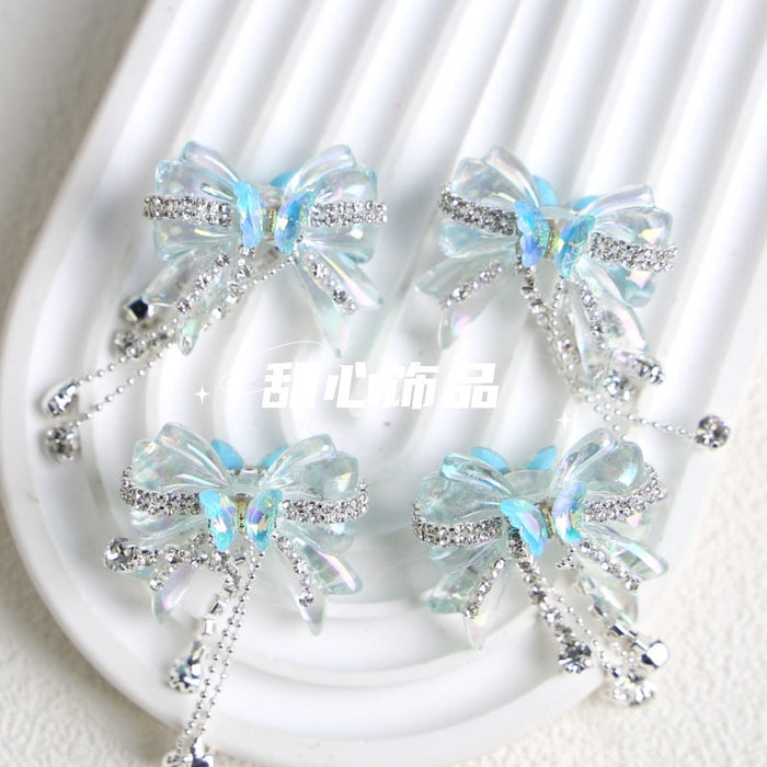 Wholesale Crystal Butterfly Shiny Tassel Loose Beads JDC-BDS-NYX022