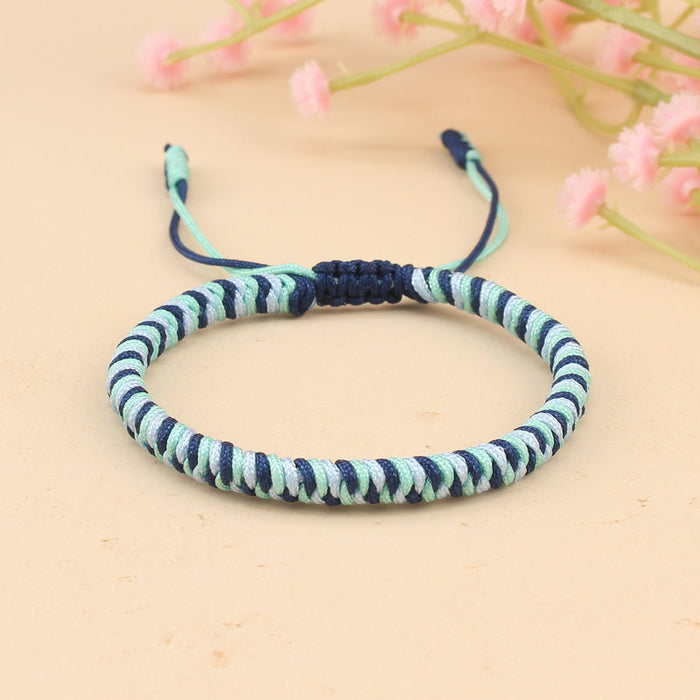 Wholesale hand-woven color matching diamond knot bracelet ethnic style hand rope