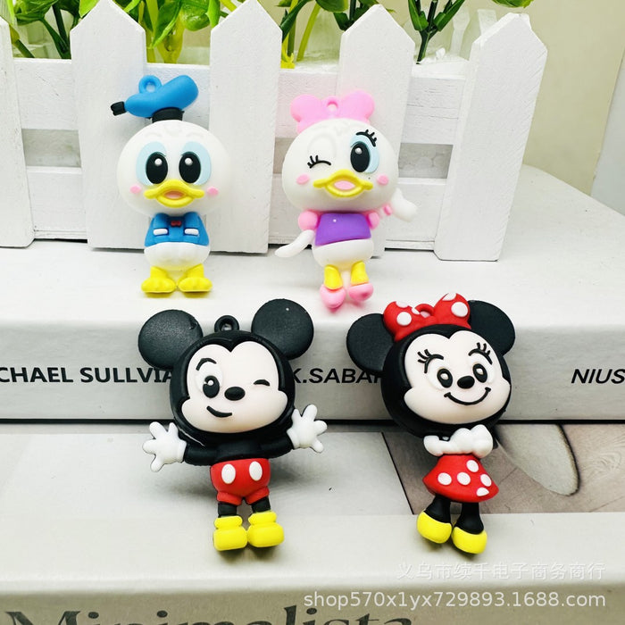 Wholesale Cartoon keychain accessories, cute decorative materials, accessories, pen tips, three-dimensional DIY soft rubber pendant