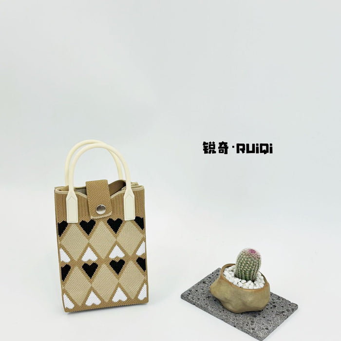 Wholesale Cute Cartoon Knitted Mobile Phone Bag  Easiest for Match Shoulder Bag Coin Crossbody Portable