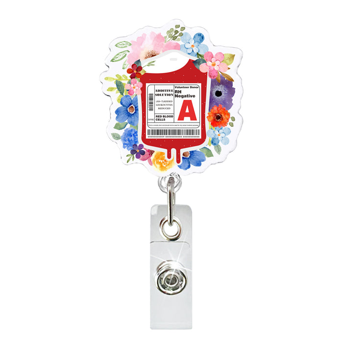 Wholesale Acrylic Flower Infusion Bag Telescopic Clip Easy Pull Keychain JDC-KC-QiDing007