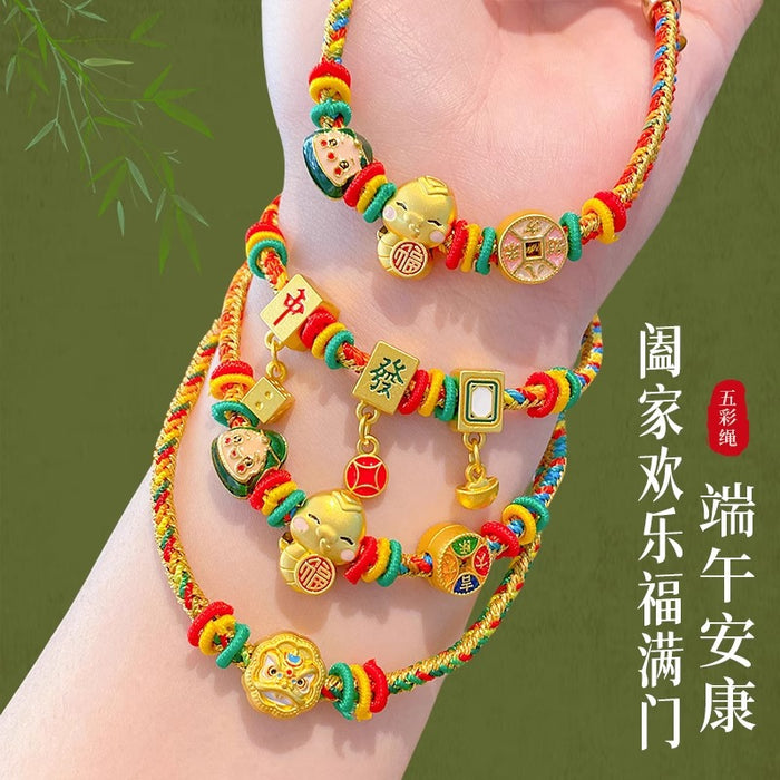 Wholesale colorful rope children hand woven red rope five color bracelet