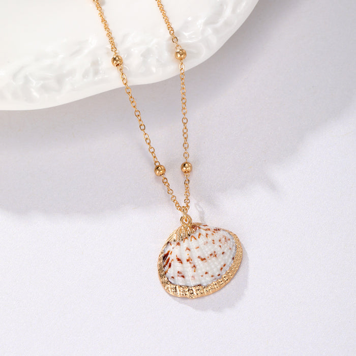 Wholesale Beach seashell gold-plated pendant seashell necklace
