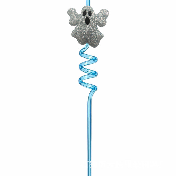 Wholesale 10pcs Silver powder  cartoon bar personality straw stickers party decoration straw stickers