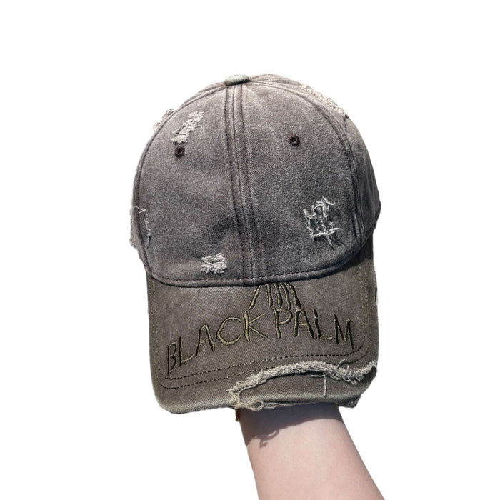 Wholesale Fashionable and personalized embroidered letter hole baseball cap, outdoor versatile, washed cotton denim gradient duckbill cap