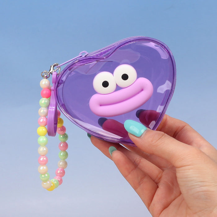 Wholesale Trendy Transparent PVC Coin Purse With Funny Lip Design Blue Pendant For Keys And Lipstick Car Key Accessory