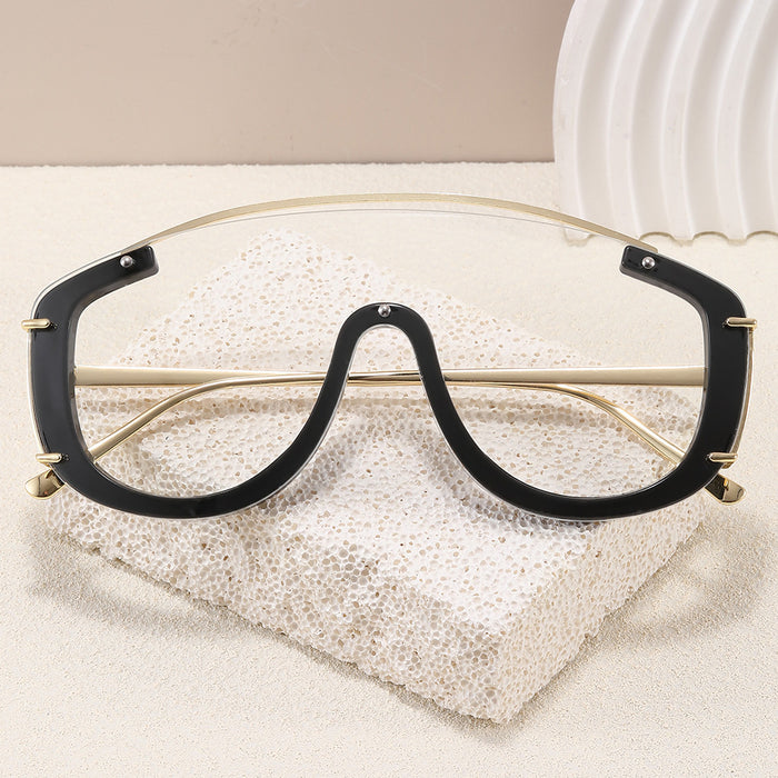 Wholesale Large frame shield shaped fashionable trendy sunglasses beach vacation personalized glasses sunglasses