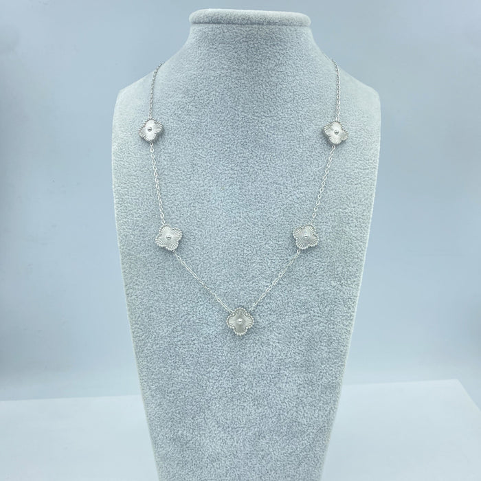 Wholesale 13MM titanium steel 5-link necklace  four-leaf clover necklace