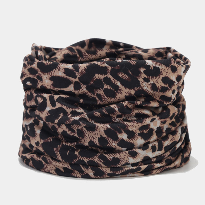 Wholesale Leopard print headf that can be used as both a Fashionhat and a neck warmer.