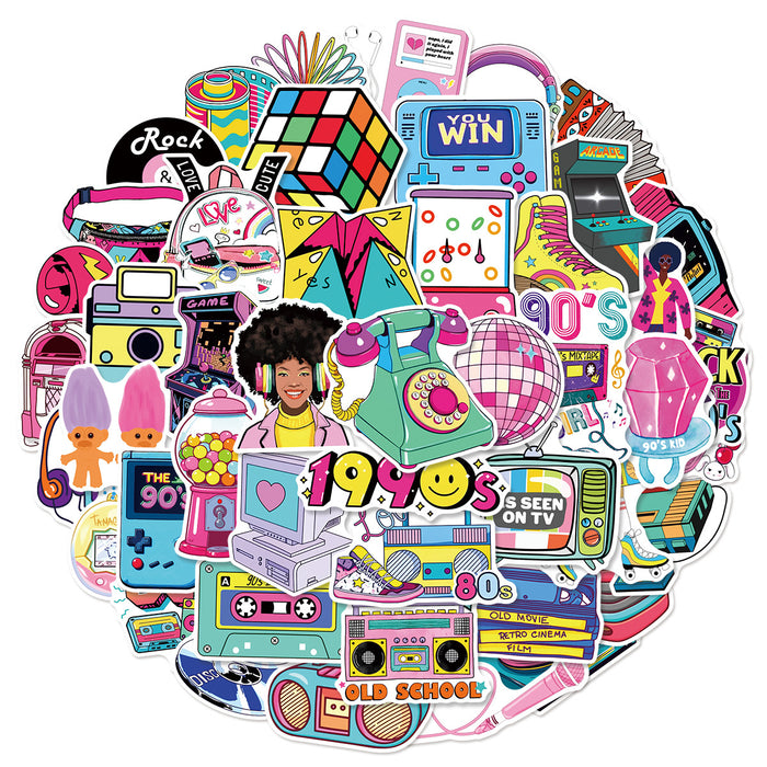 Wholesale 50 Retro Cartoon Doodle Stickers