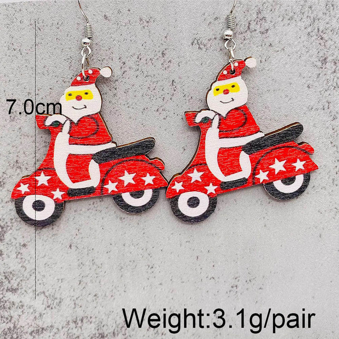 Wholesale Christmas Earrings Elk Christmas Tree Snowman  Wooden Earrings