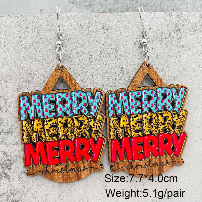 Wholesale  Bell Red Car Water Drop Wooden Earrings Christmas Accessories