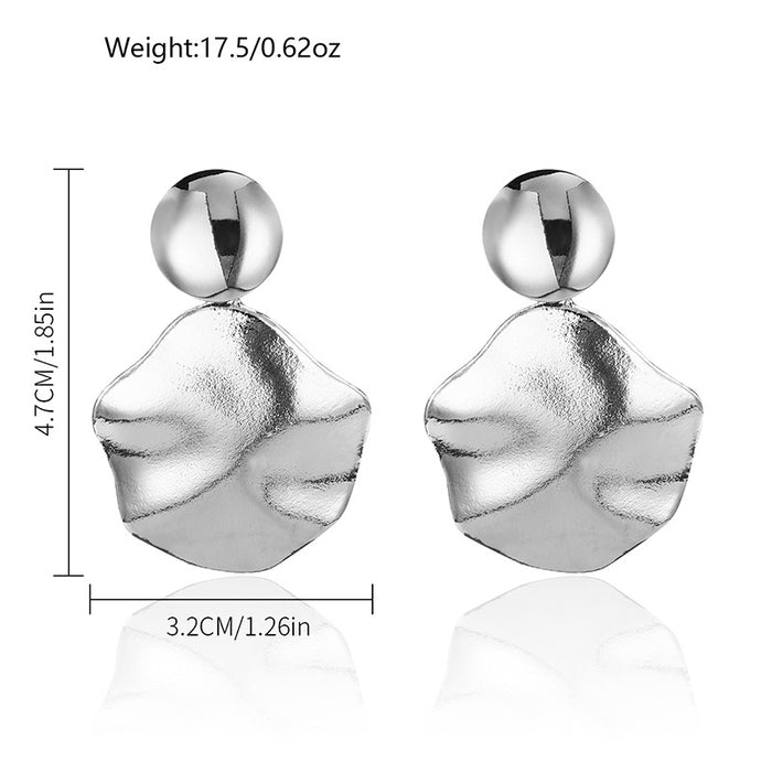 Wholesale Exaggerated alloy jewelry niche earrings versatile irregular round earrings