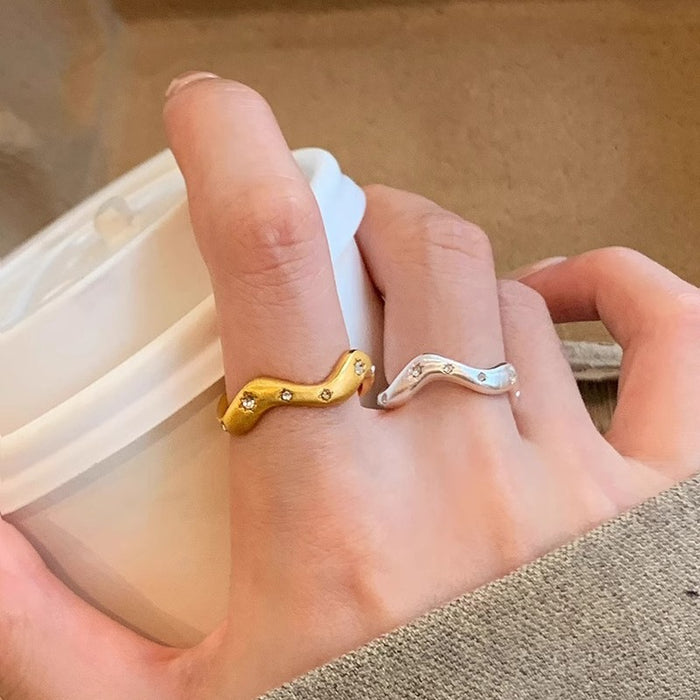 Wholesale Open ring, niche design, fashionable ring, light luxury, personalized star shaped index finger ring