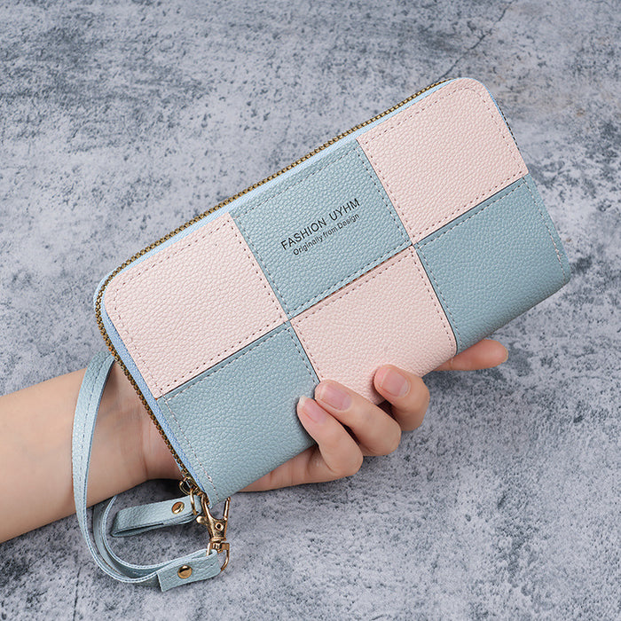 Wholesale Geometric Pattern PU Long Wallet with Phone Pocket - Trendy Fashion Accessory
