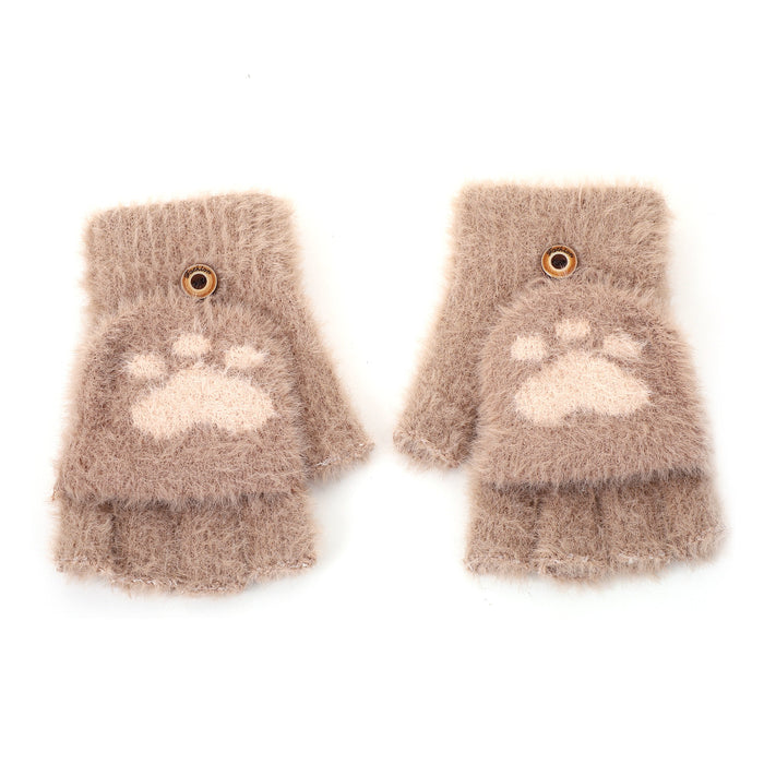 Wholesale Cat paw half-finger flip gloves