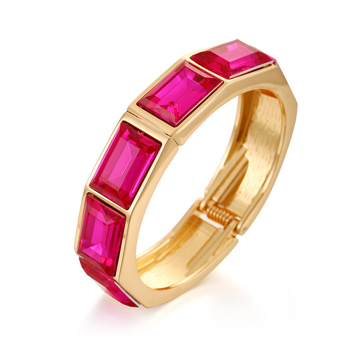 Wholesale Bracelet with high-end feel, alloy plated bracelet, fashionable opening bracelet, inlaid with jewelry bracelet