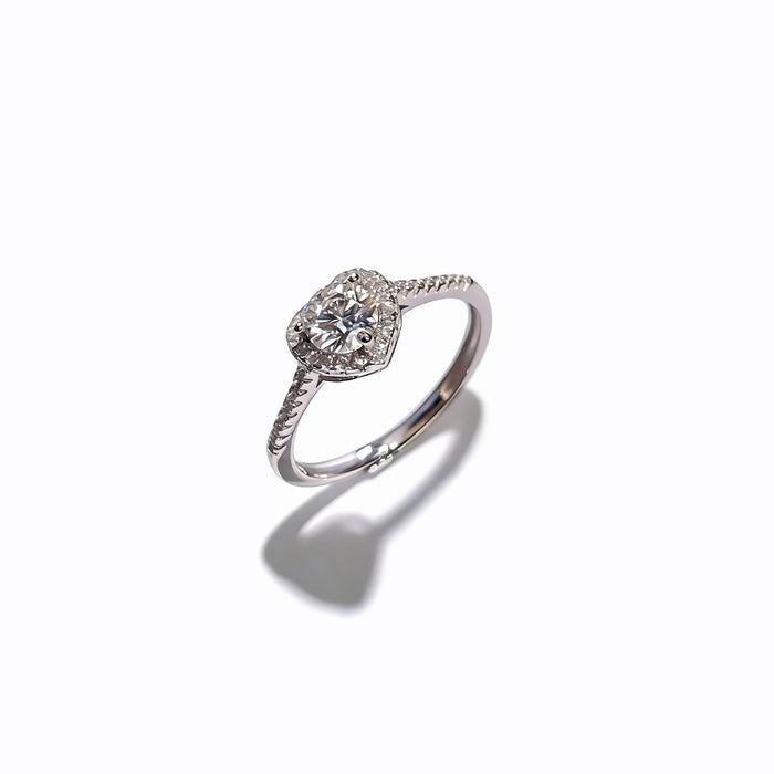 Wholesale 925 Silver Moissanite Ring Adjustable Open Design Stylish Women' s Jewelry Accessory