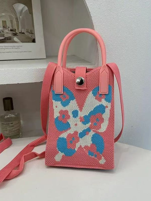 Wholesale Cute Cartoon Knitted Mobile Phone Bag  Easiest for Match Shoulder Bag Coin Crossbody Portable