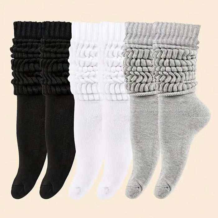 Wholesale American style long tube socks for women spring and autumn solid color autumn and winter thick warm calf socks