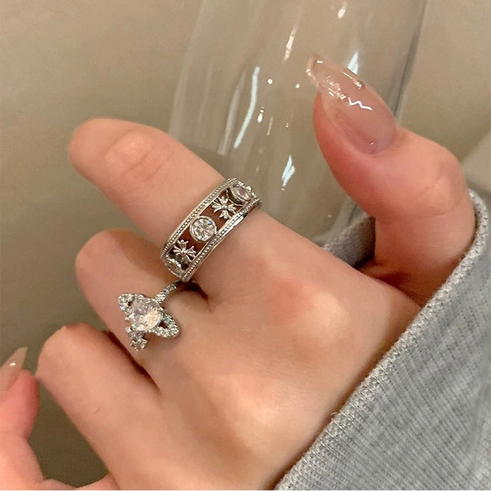 Wholesale Sparkling Diamond Planet Ring