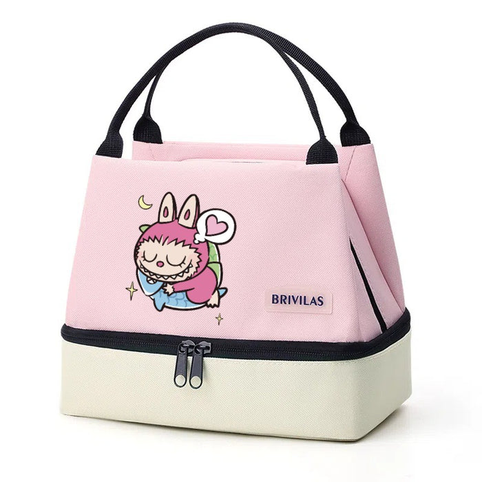 Wholesale  Contrasting Color Printed Double-Layer Insulated Bag Ice Bag Outing Lunch Bag