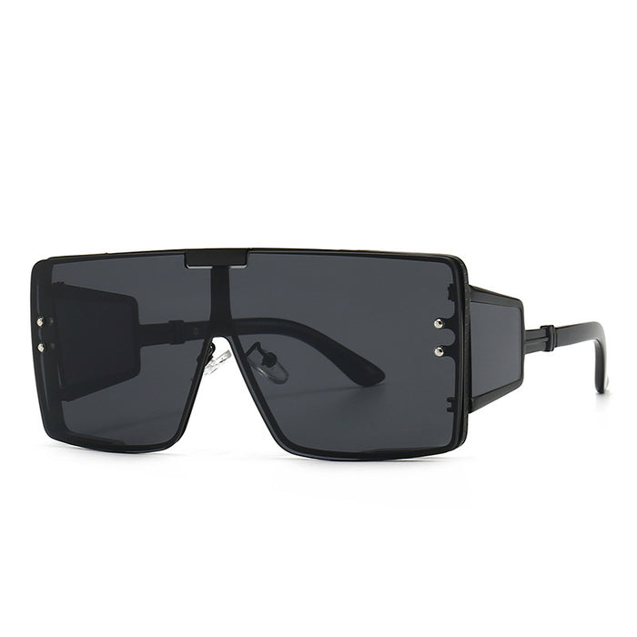 Wholesale Metal Large Square Frame One-Piece PC Sunglasses JDC-SG-YingBang003